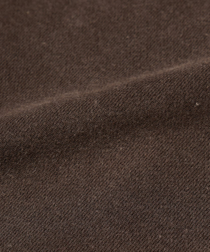 LEATHER COLLAR FADE SWEAT ZIP JACKET
