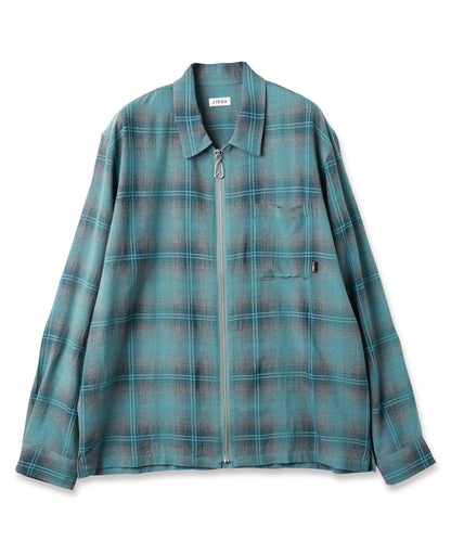 OMBRE CHECK ZIP SHIRT