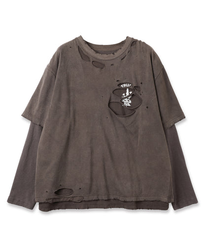 WAFFLE DAMAGE LAYERED L/S