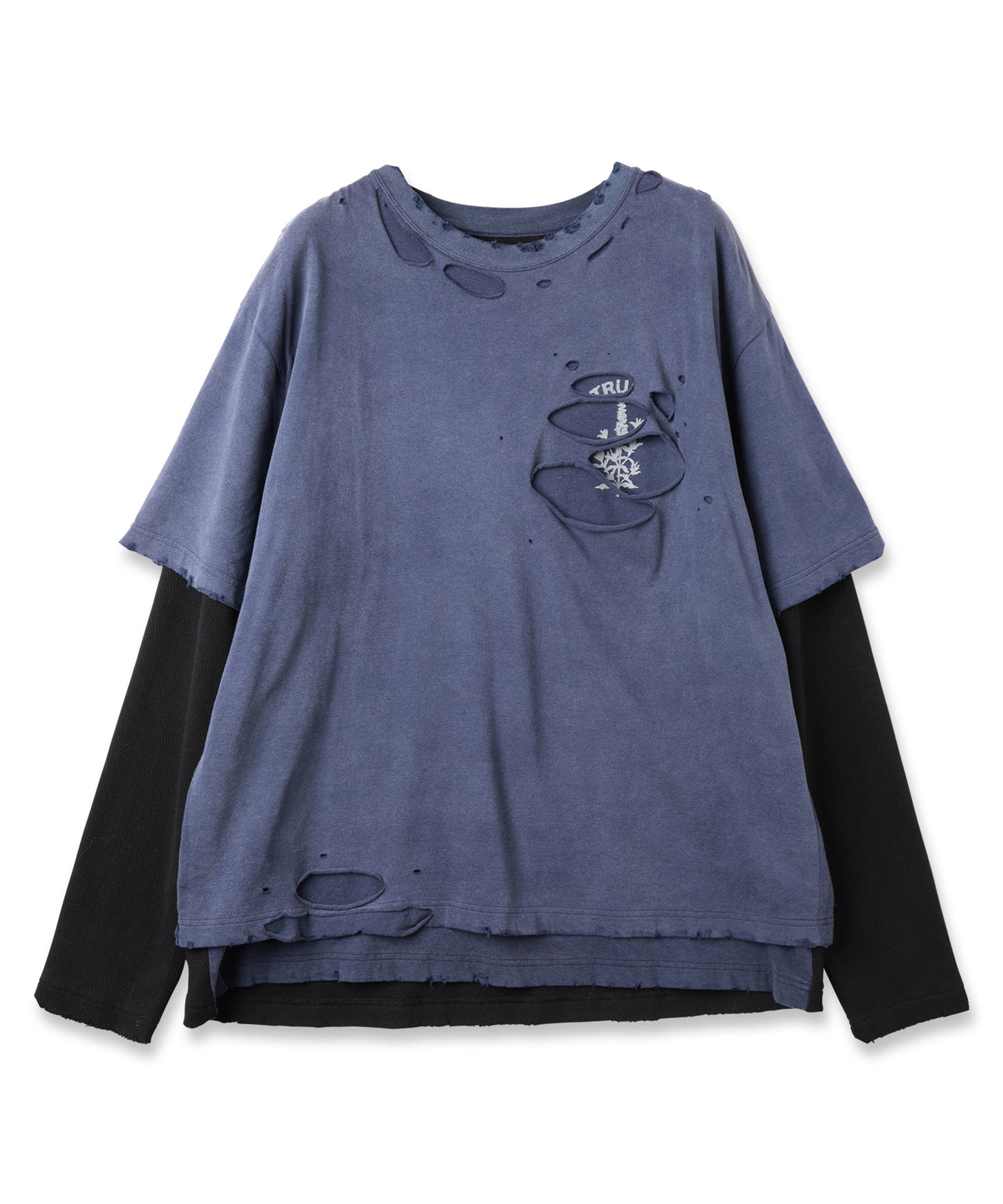 WAFFLE DAMAGE LAYERED L/S