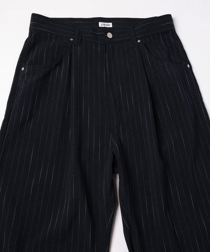 JIEDA　STRIPE WIDE ONE TUCK PANTS