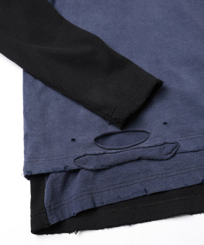 WAFFLE DAMAGE LAYERED L/S