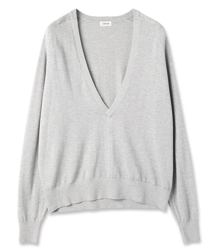 JIEDA　COTTON SILK V NECK KNIT