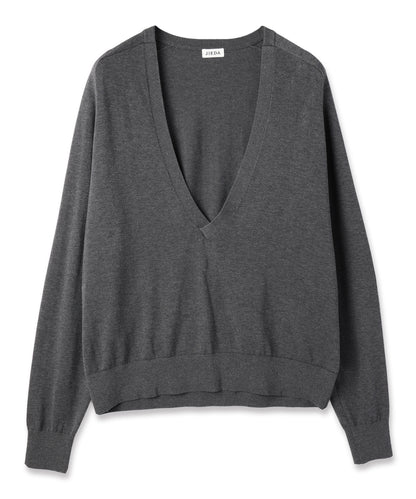 JIEDA　COTTON SILK V NECK KNIT