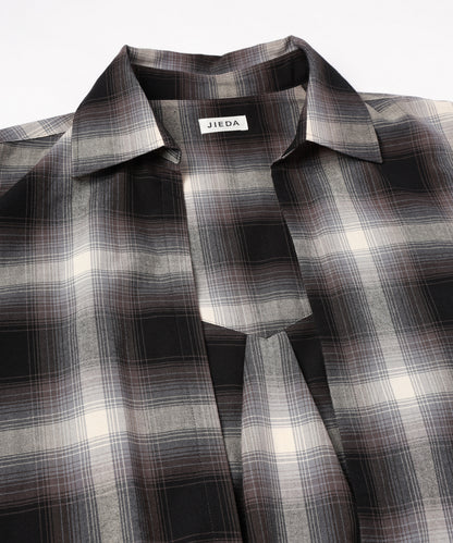 JIEDA　CHECK SKIPPER SHIRT