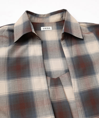 JIEDA　CHECK SKIPPER SHIRT
