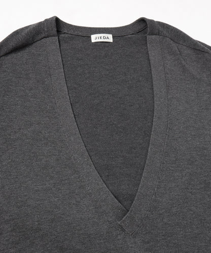 JIEDA　COTTON SILK V NECK KNIT