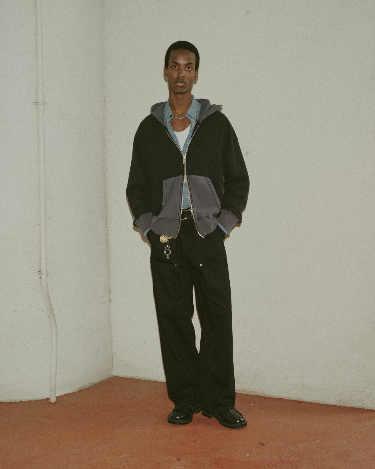 JIEDA　CHECK SWITCHING SHIRT