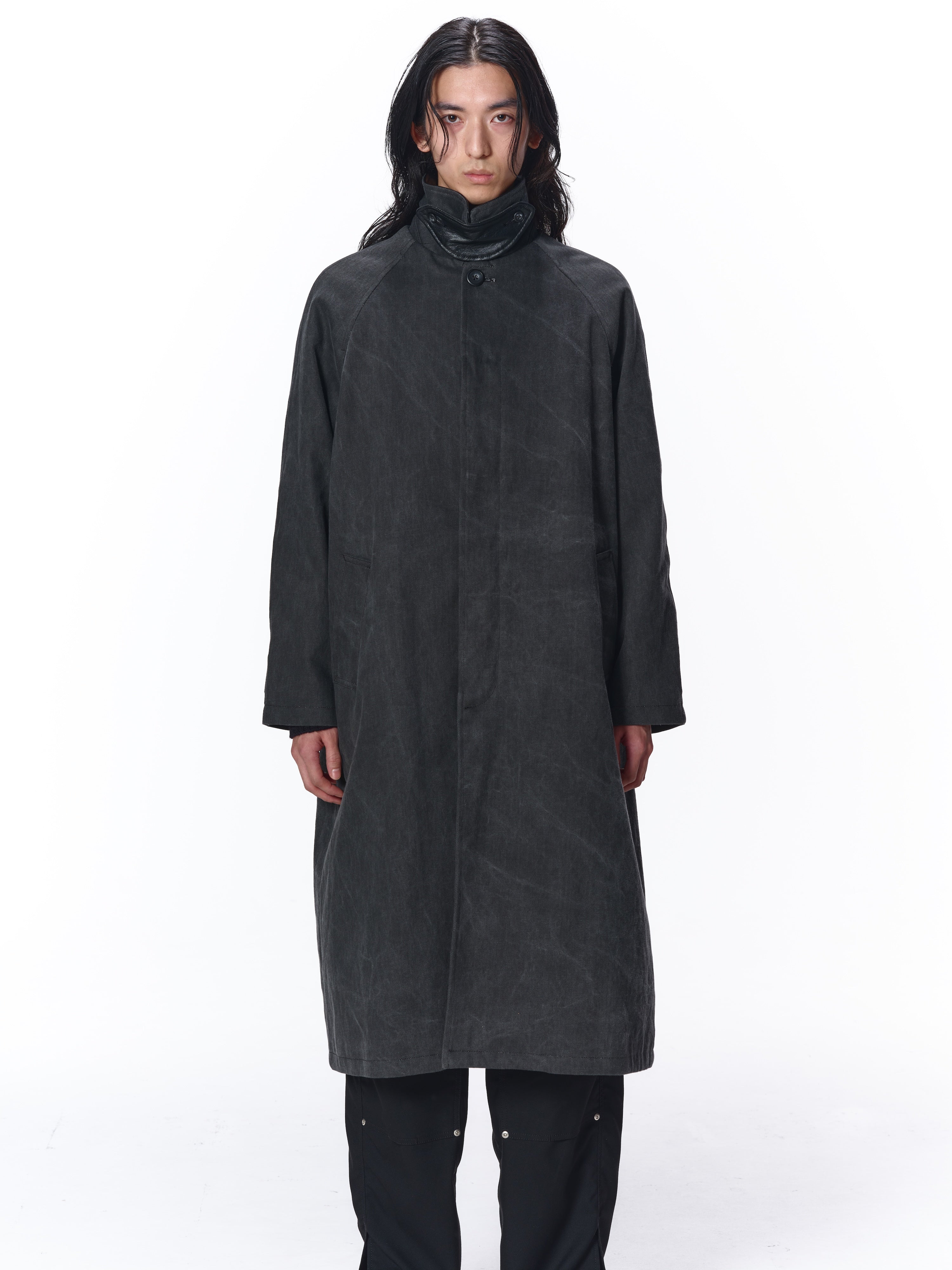 JIEDA LEATHER COLLAR FADE OVER COAT – KIKUNOBU