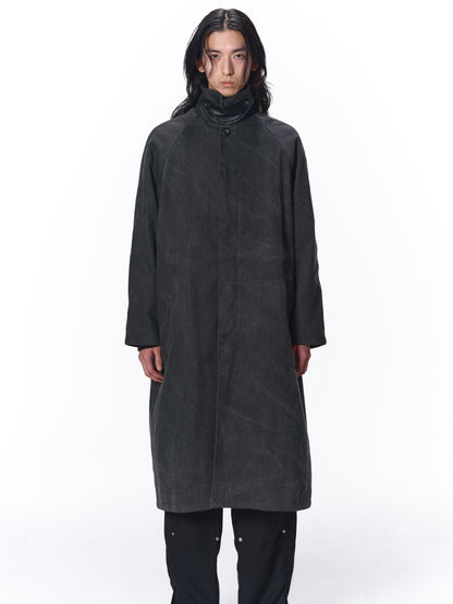 LEATHER COLLAR FADE OVER COAT