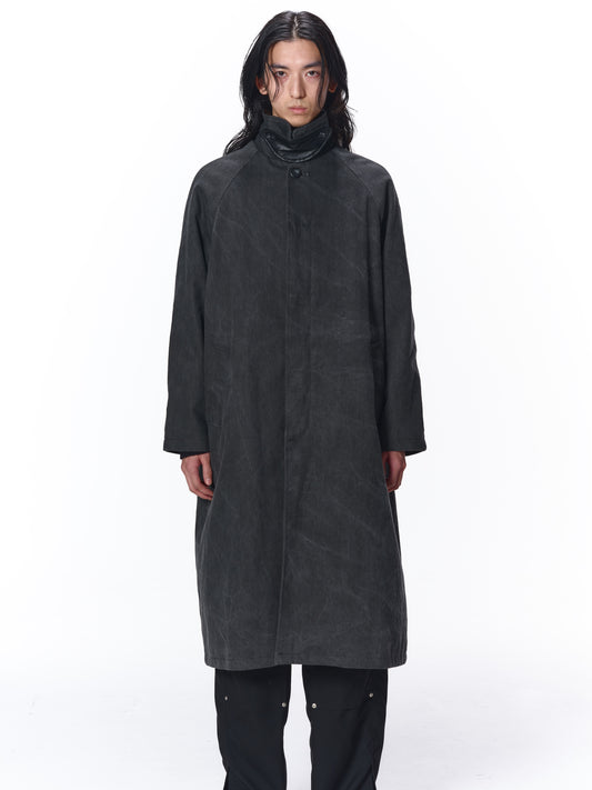 LEATHER COLLAR FADE OVER COAT