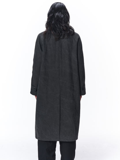 LEATHER COLLAR FADE OVER COAT