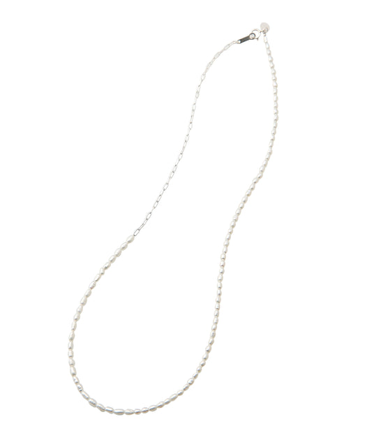 THIN PEARL SWITCHING NECKLACE (925 SILVER)