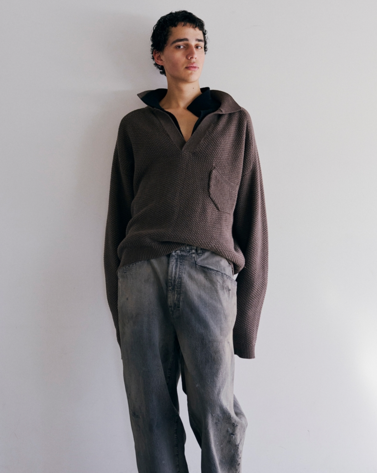 NKNIT ンニット　raccoon mix skipper KNIT ラクーン NKNIT 24AW raccoon mix skipper KNIT