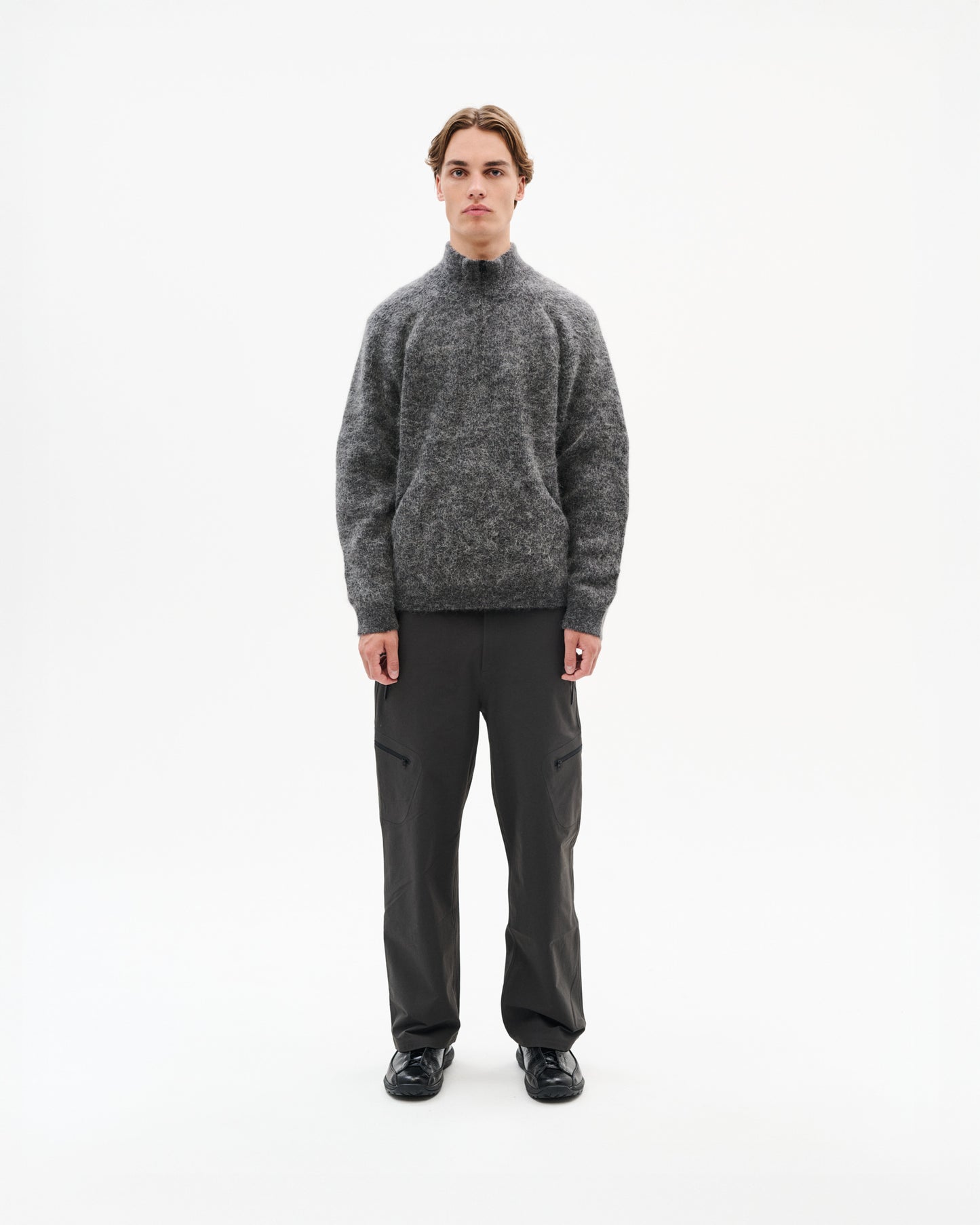 ESSENCE MOHAIR MIXED KNIT TOP