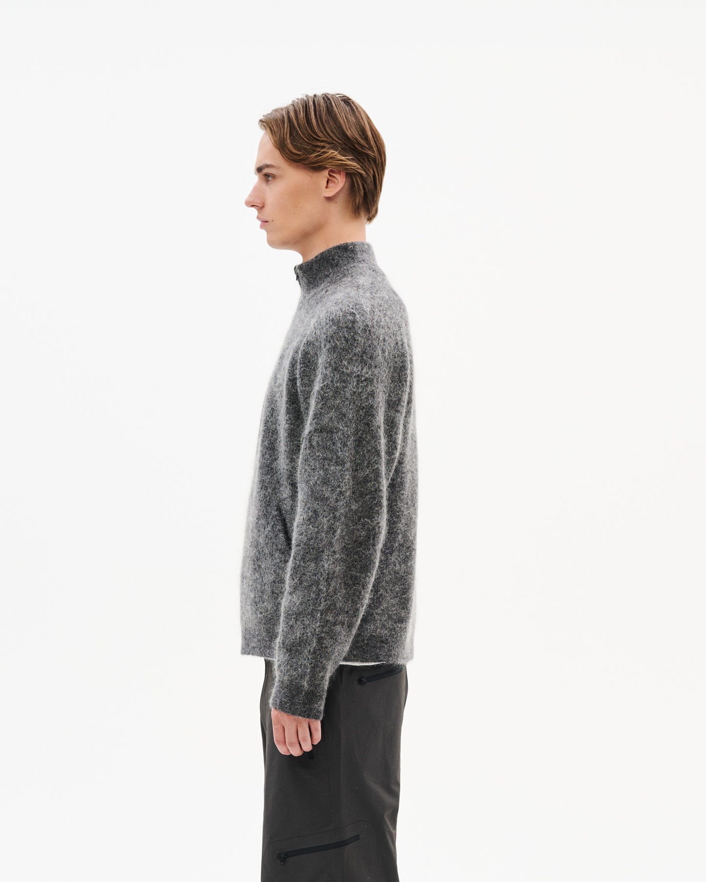 ESSENCE MOHAIR MIXED KNIT TOP
