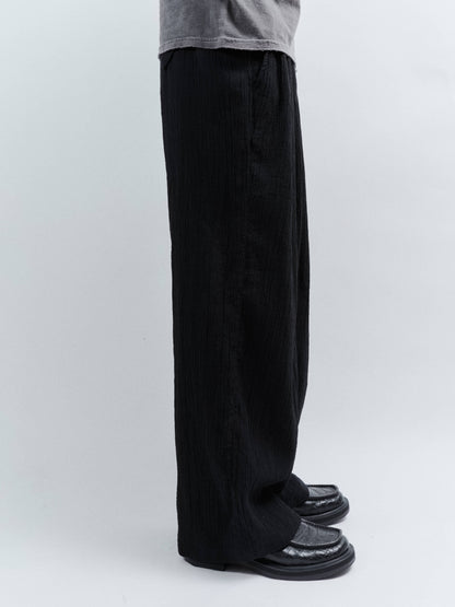 ANCELLM　BELTED CREPE TUCK SLACKS