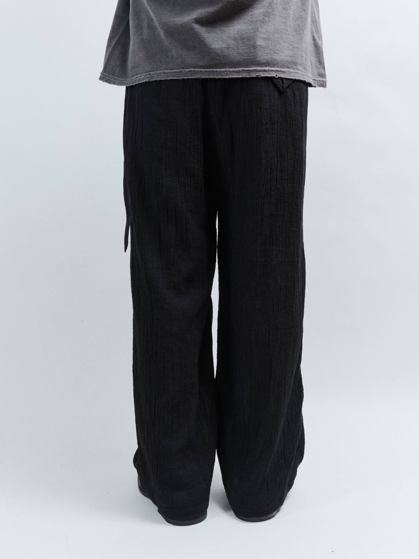 ANCELLM　BELTED CREPE TUCK SLACKS