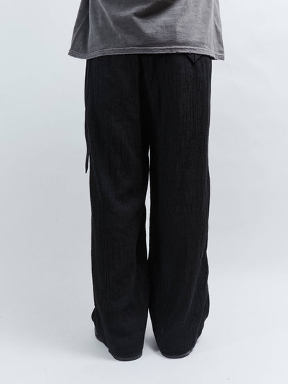 ANCELLM　BELTED CREPE TUCK SLACKS
