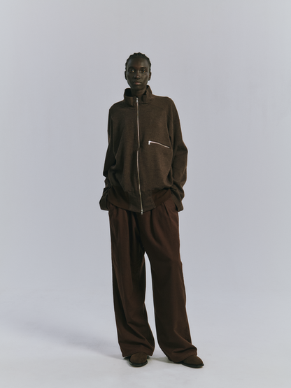 ANCELLM　SHRINK WOOL ZIP UP STAND BLOUSON