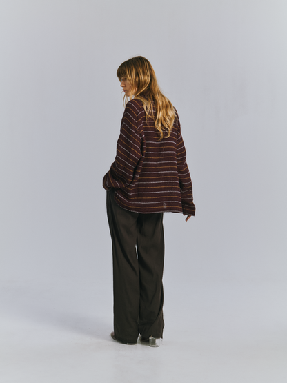 ANCELLM　CUT BORDER SKIPPER SHIRT