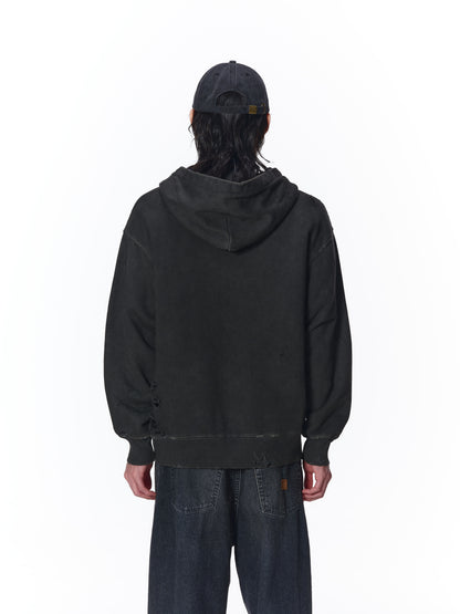 DAMAGE PATCH ZIP HOODIE