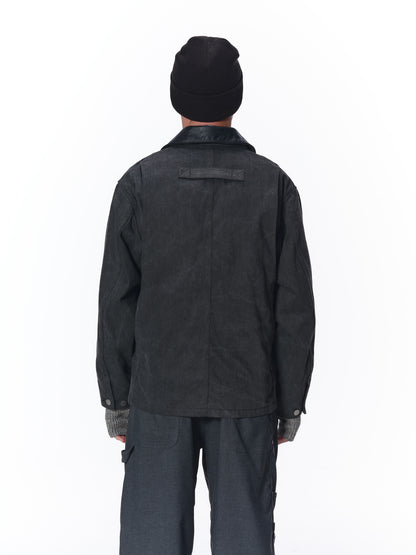 LEATHER COLLAR FADE COVERALL