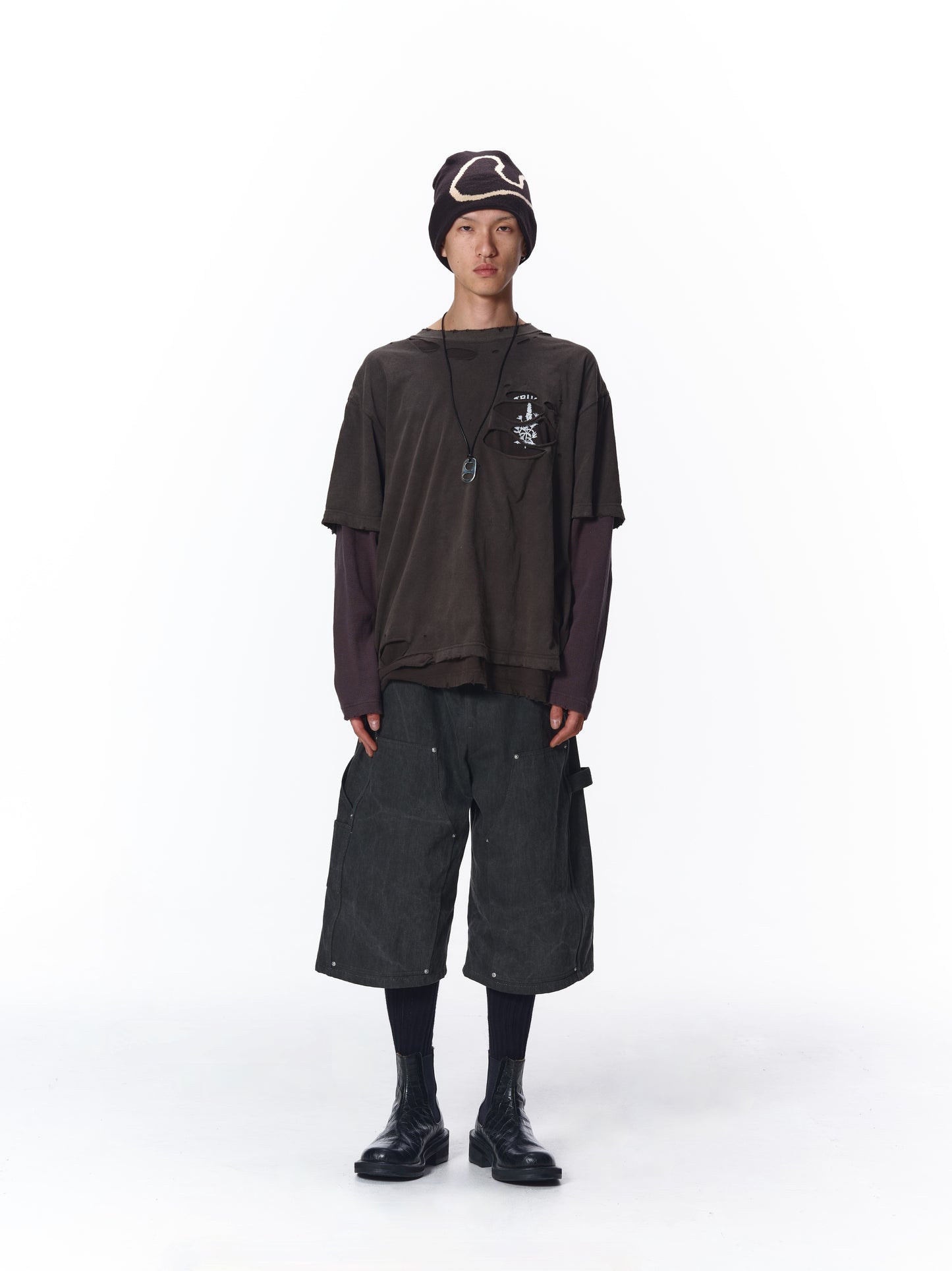 WAFFLE DAMAGE LAYERED L/S