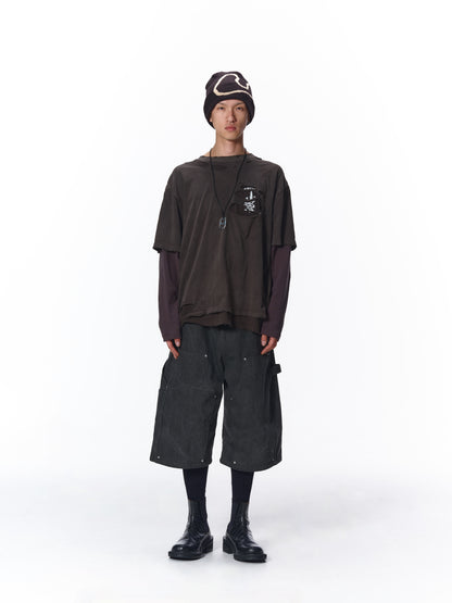WAFFLE DAMAGE LAYERED L/S