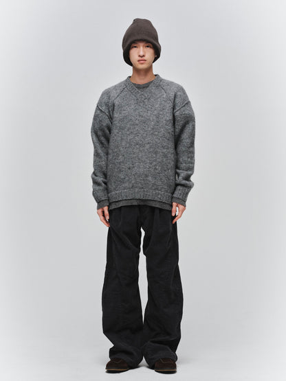 JIEDA　LAYERED MOHAIR V-NECK SWEATER