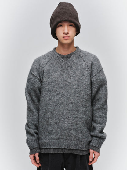 JIEDA　LAYERED MOHAIR V-NECK SWEATER