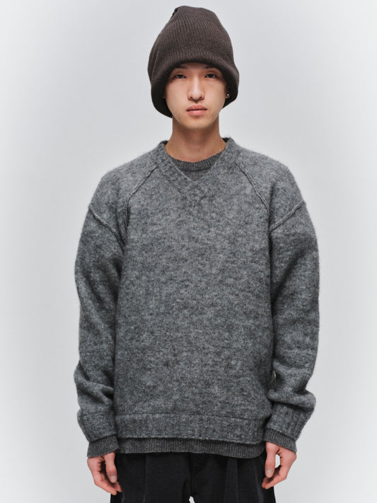 JIEDA　LAYERED MOHAIR V-NECK SWEATER