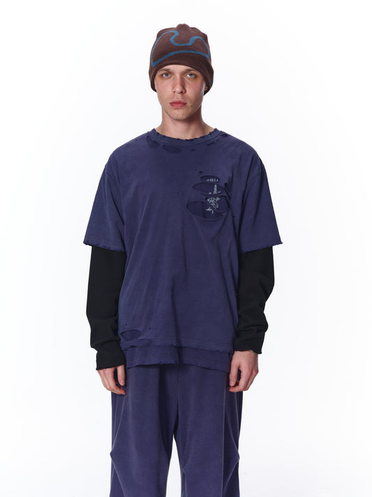 WAFFLE DAMAGE LAYERED L/S