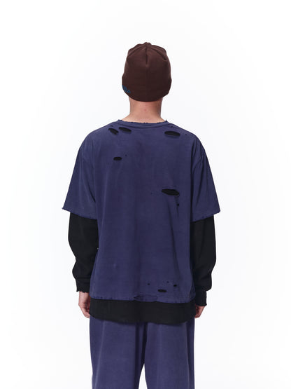 WAFFLE DAMAGE LAYERED L/S