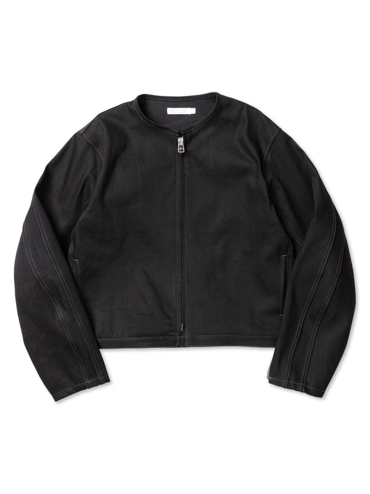 DOUBLE SEAMS RIDERS JACKET BLK RIGID