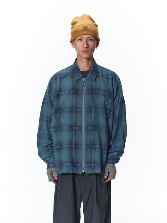 OMBRE CHECK ZIP SHIRT