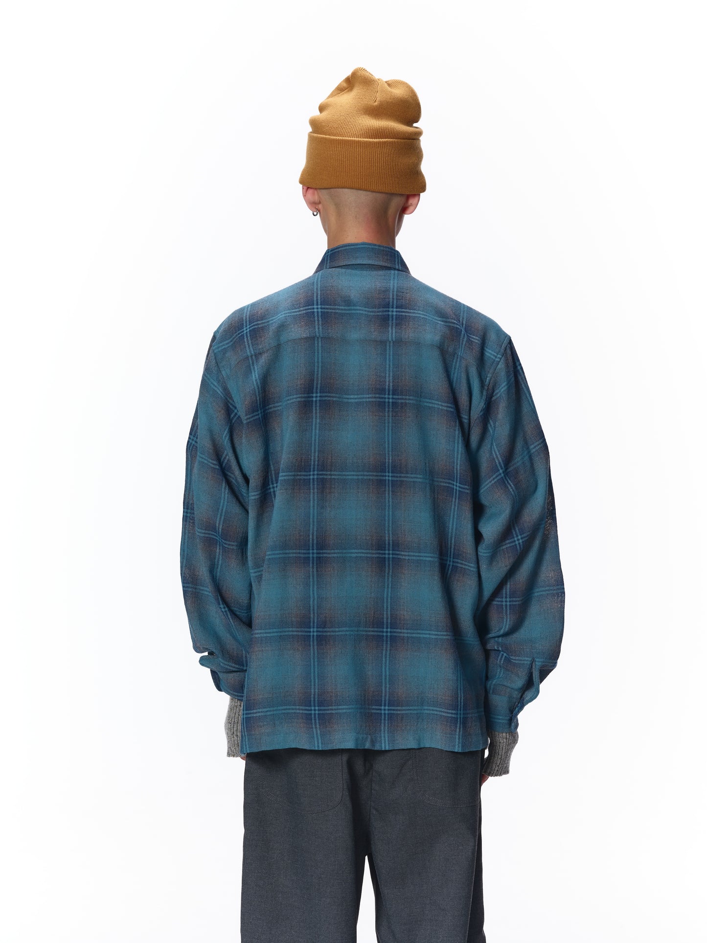 OMBRE CHECK ZIP SHIRT