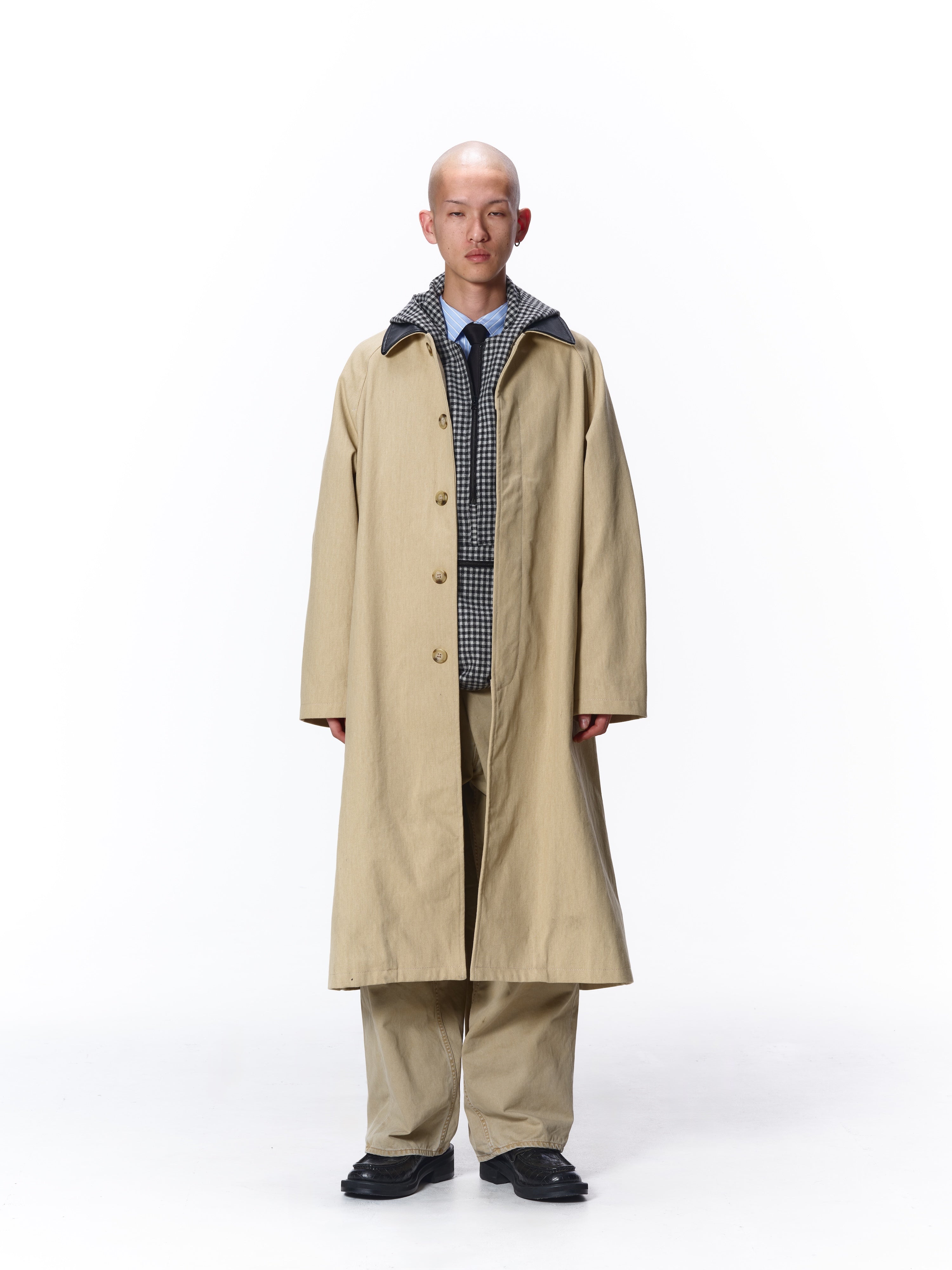 JIEDA LEATHER COLLAR FADE OVER COAT – KIKUNOBU