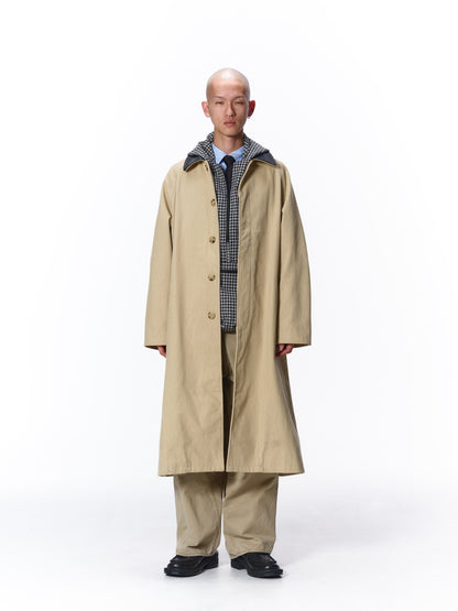 LEATHER COLLAR FADE OVER COAT