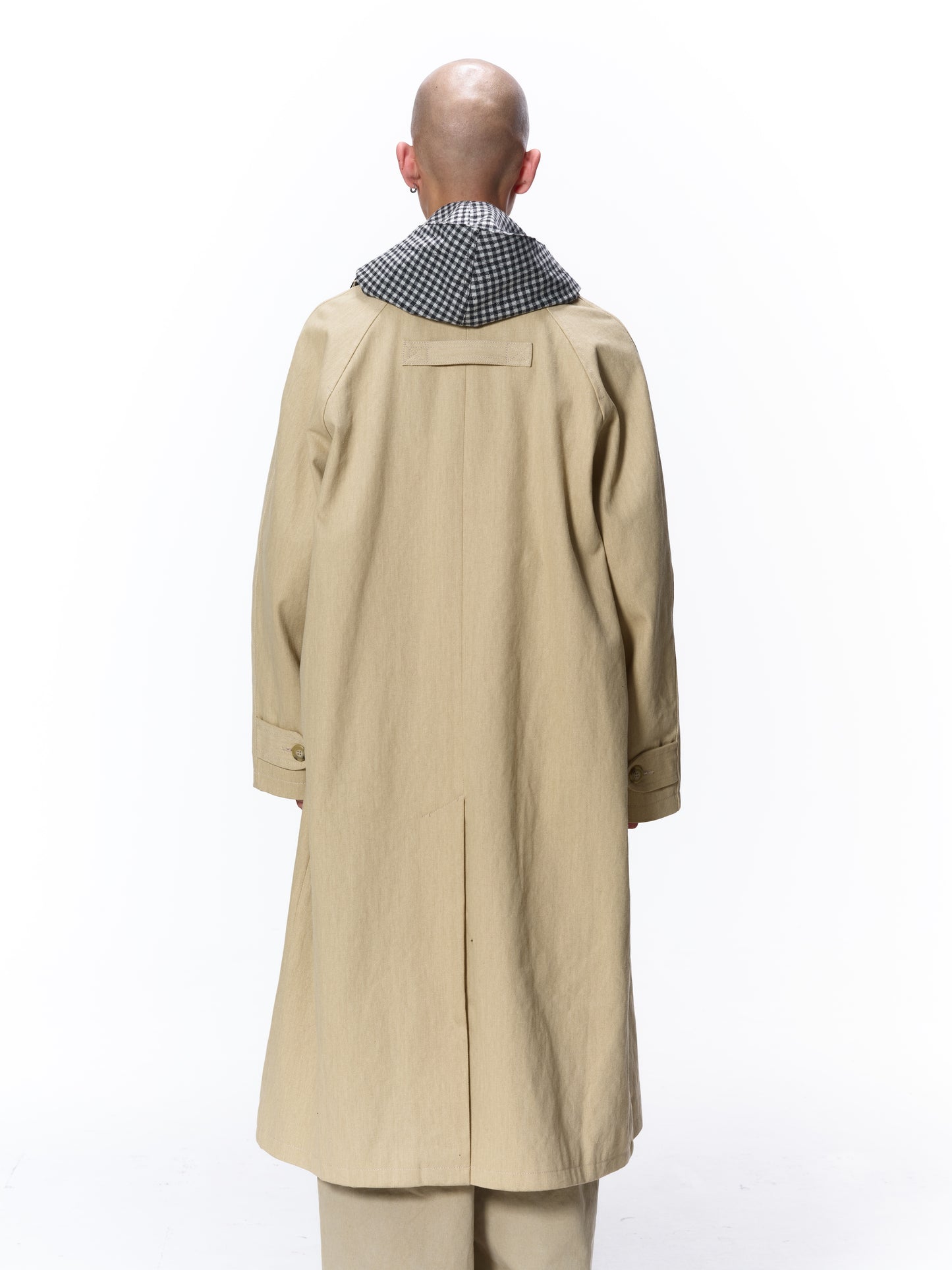 LEATHER COLLAR FADE OVER COAT