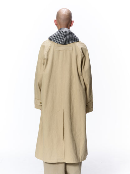 LEATHER COLLAR FADE OVER COAT