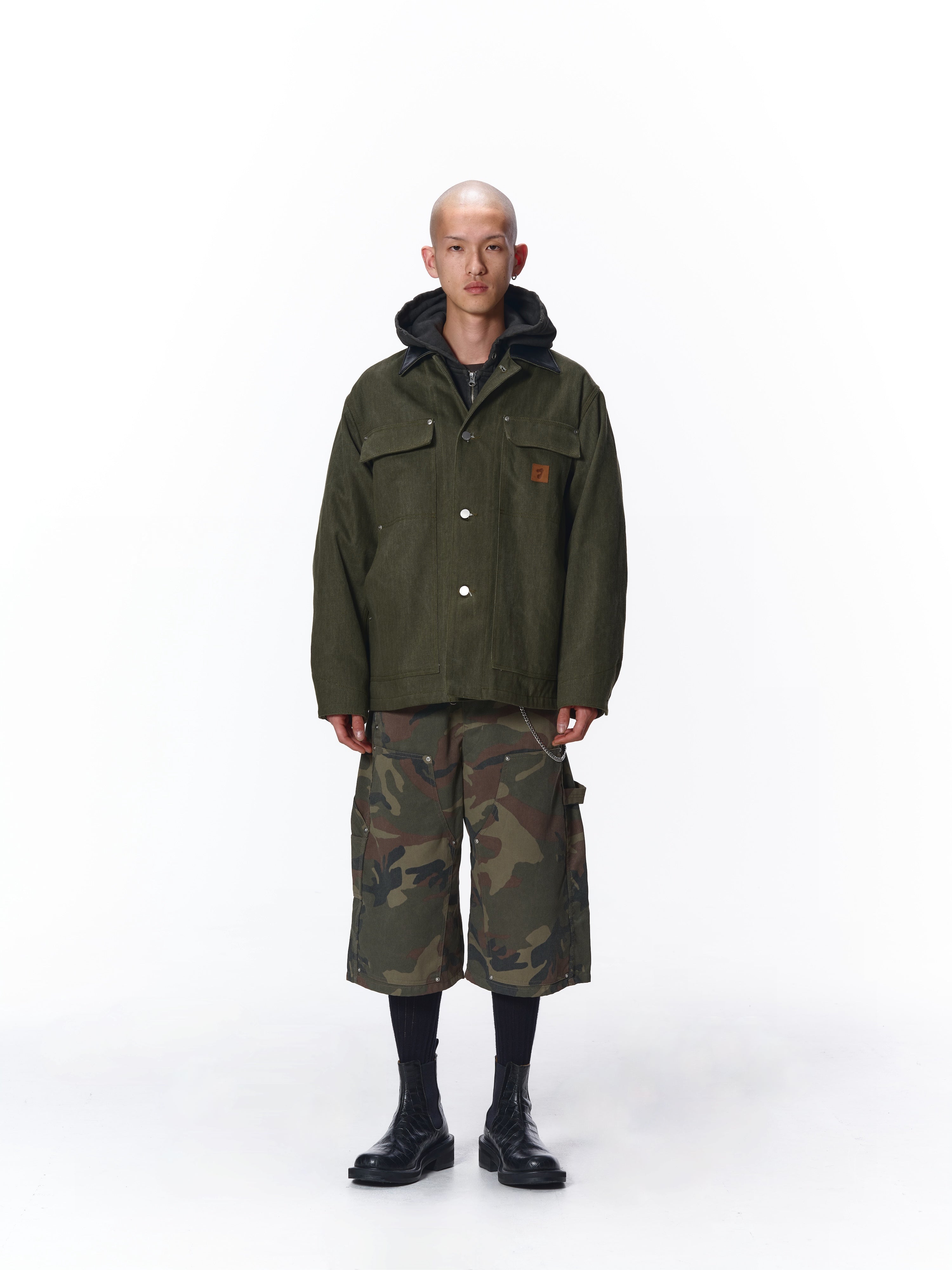 JIEDA LEATHER COLLAR FADE COVERALL – KIKUNOBU