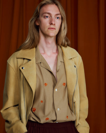 ANTHEM A　TINY EMBROIDERY OVER SIZE SHIRTS