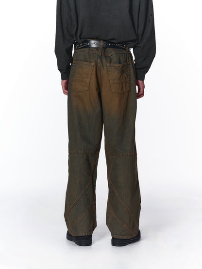SWITCHING BAGGY DENIM PANTS