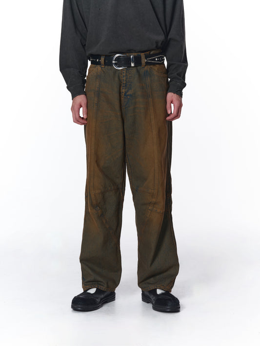 SWITCHING BAGGY DENIM PANTS