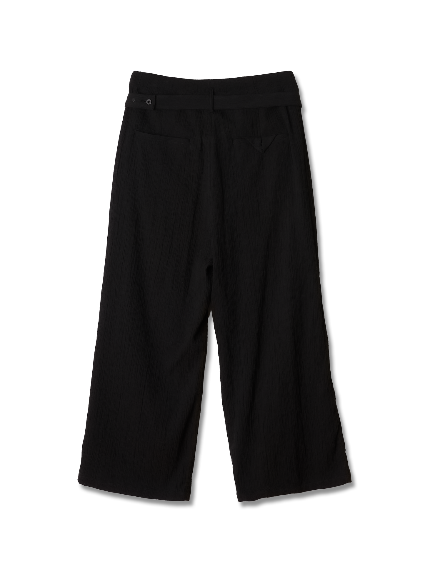 ANCELLM　BELTED CREPE TUCK SLACKS