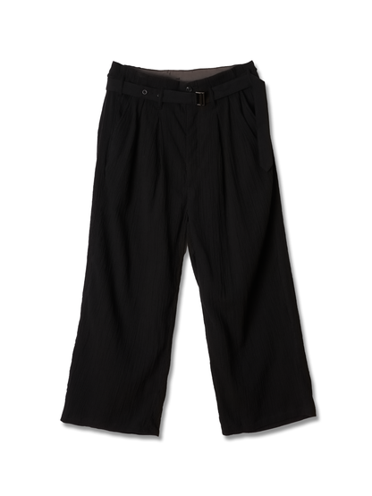 ANCELLM　BELTED CREPE TUCK SLACKS