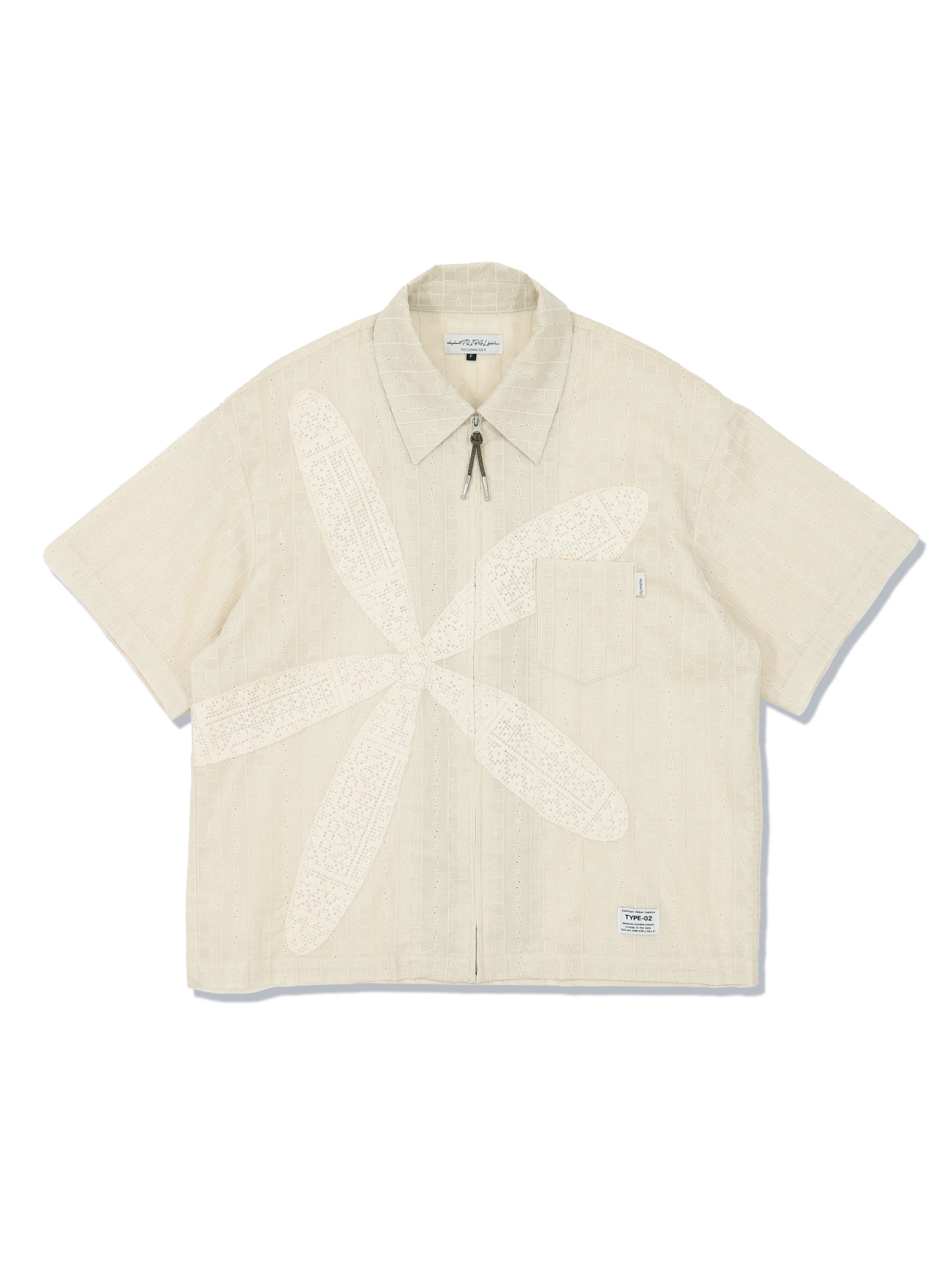 elephant TRIBAL fabrics odd FLOWER ZIP SHIRT – KIKUNOBU