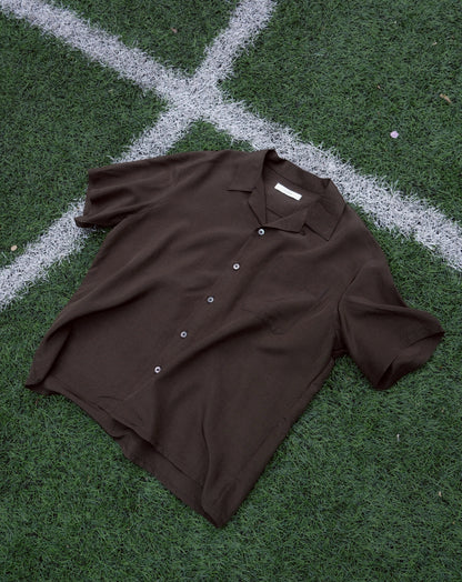 RAYON WOOL OPEN COLLAR SHIRT S/S