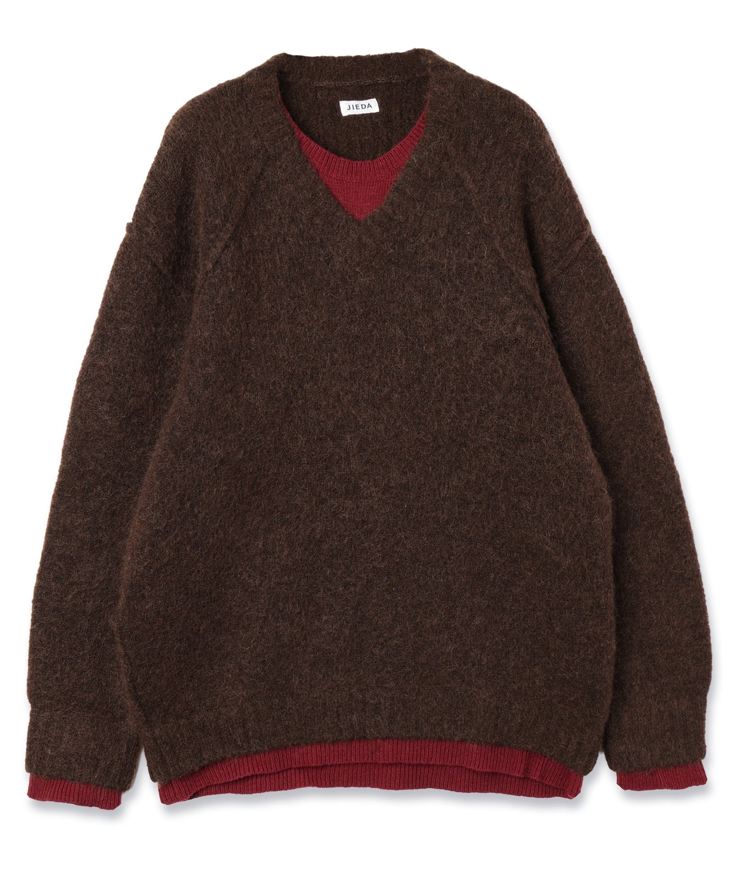 JIEDA　LAYERED MOHAIR V-NECK SWEATER